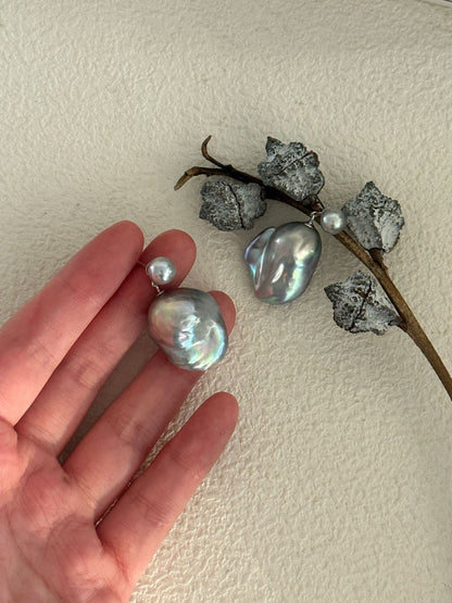 (A251026671)真多麻灰巴耳釘